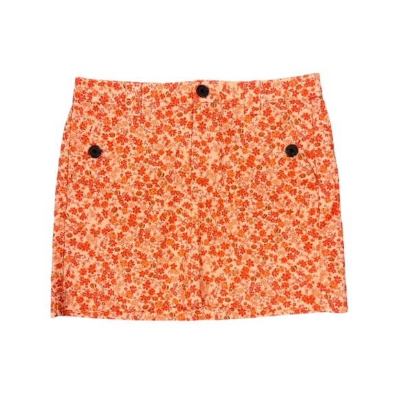 144. Size 6 NWT Wild Fable Women's High-Rise Chino Mini Skirt Rust Floral - Picture 6 of 13